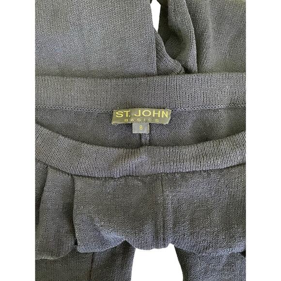 St. John Basics Women's Elastic Waist navy blue knit Pant Size 8 - Picture 4 of 4